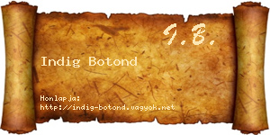 Indig Botond névjegykártya